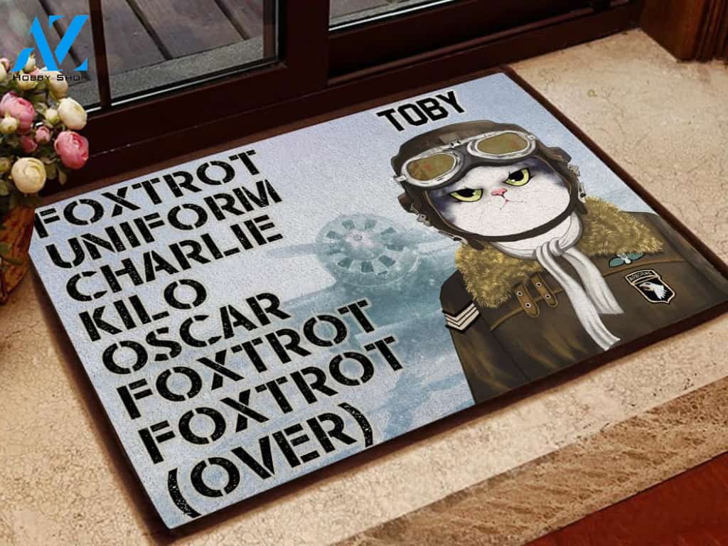Cats Foxtrot Uniform Personalized Doormat | Welcome Mat | House Warming Gift