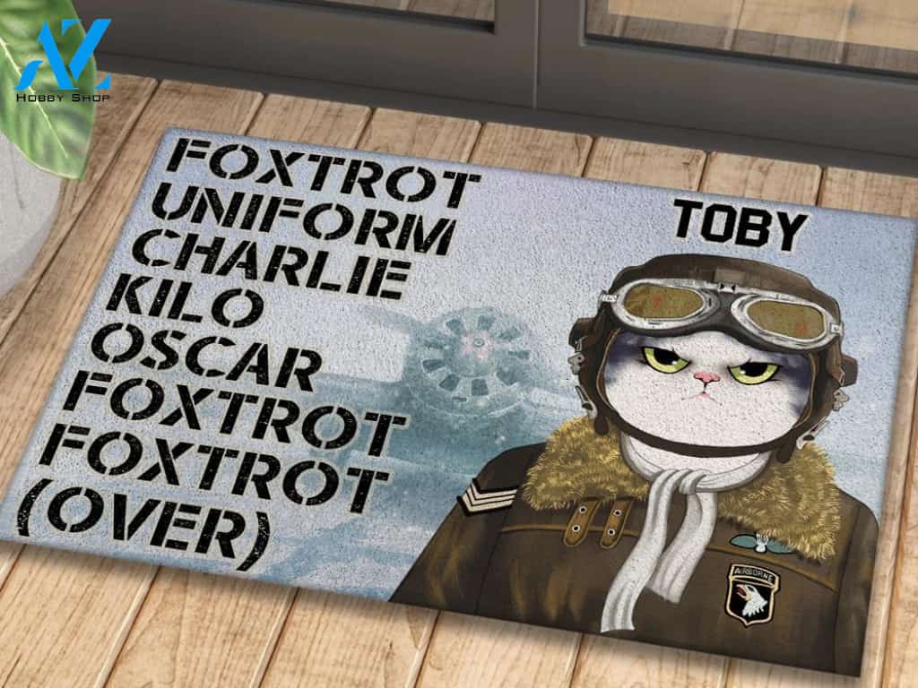 Cats Foxtrot Uniform Personalized Doormat | Welcome Mat | House Warming Gift