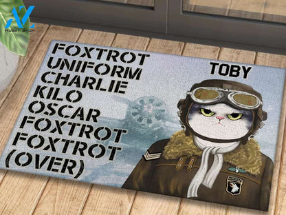 Cats Foxtrot Uniform Personalized Doormat | Welcome Mat | House Warming Gift