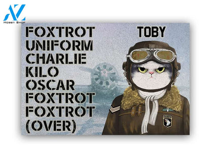 Cats Foxtrot Uniform Personalized Doormat | Welcome Mat | House Warming Gift
