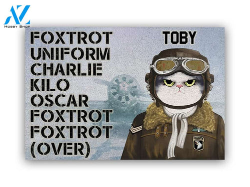 Cats Foxtrot Uniform Personalized Doormat | Welcome Mat | House Warming Gift