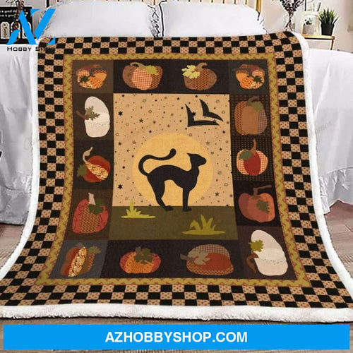 CATS HALLOWEEN Fleece Blankets, Halloween Blanket, Halloween Throw Blanket, Halloween Fleece Blanket 1