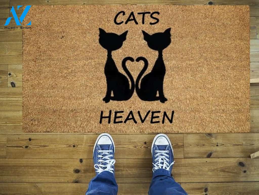 Cats heaven doormat, Coco doormat, Coir doormat, Funny doormat, Welcome doormat, Door mat, Cats, Cat, Welcome, Cats heaven