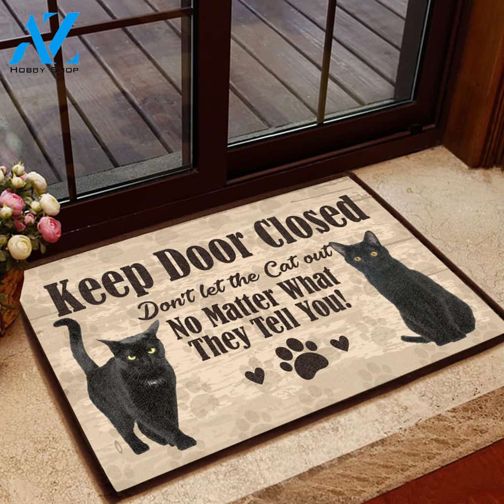 Cats Keep Door Closed - Cat Doormat Welcome Mat Housewarming Gift Home Decor Gift For Cat Lovers Funny Doormat Gift Idea