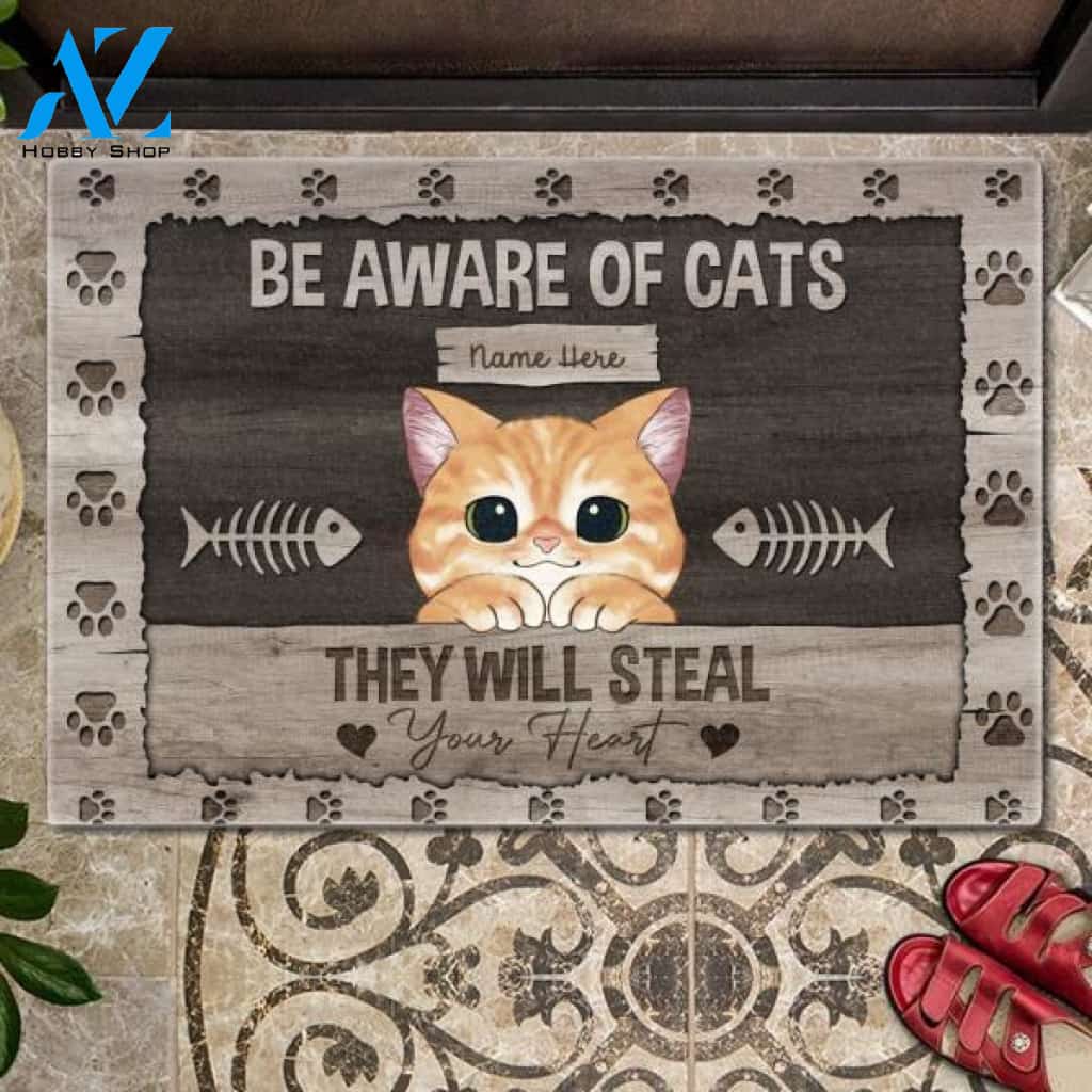 Cats Will Steal Your Heart Customized Doormat | Welcome Mat | House Warming Gift