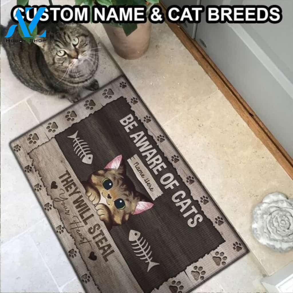 Cats Will Steal Your Heart Customized Doormat | Welcome Mat | House Warming Gift