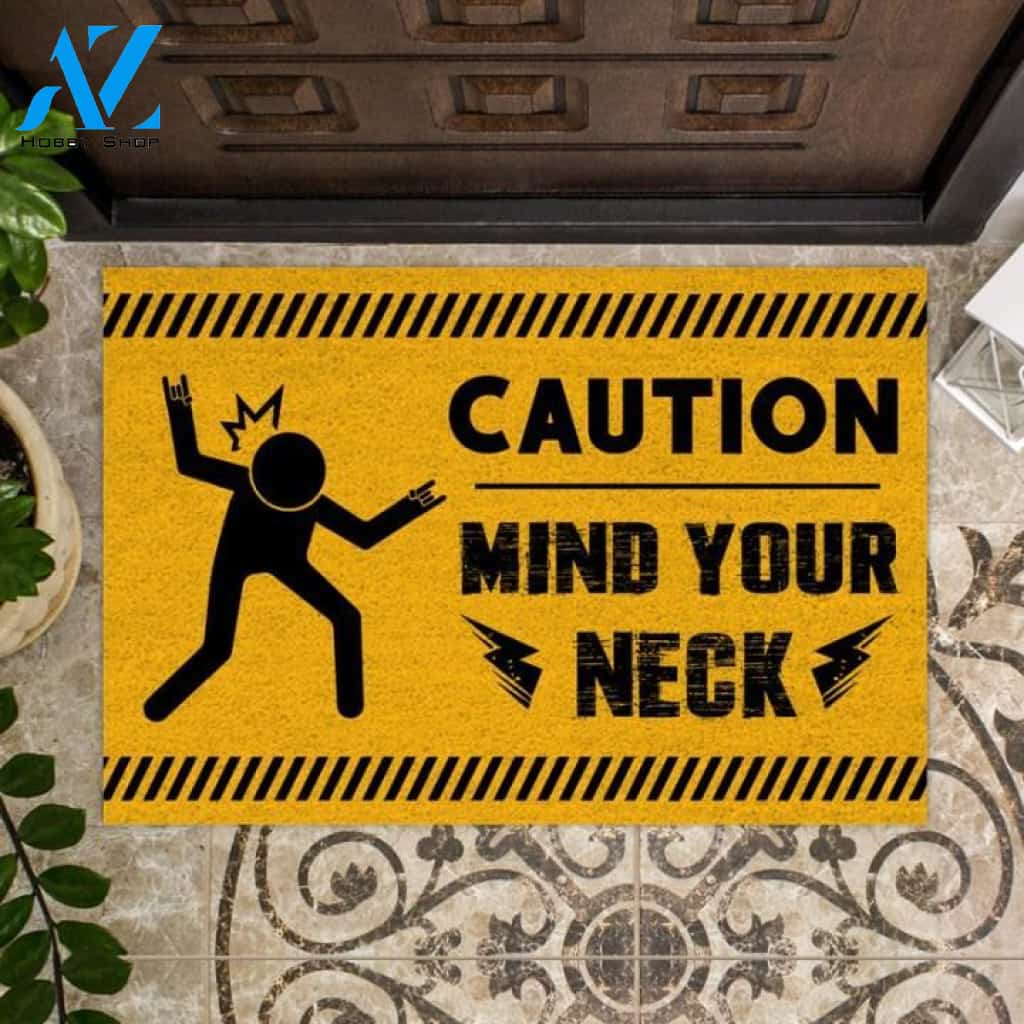 Caution mind your neck Doormat | Welcome Mat | House Warming Gift