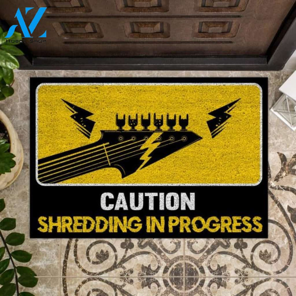 Caution shredding in progress Doormat | Welcome Mat | House Warming Gift