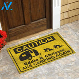 Caution We're Camping Again - Doormat