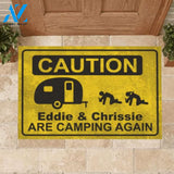 Caution We're Camping Again - Doormat