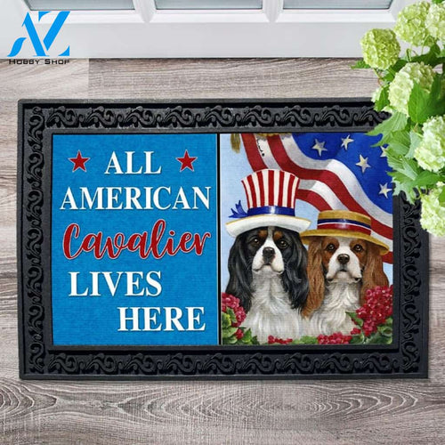 Cavalier King Charles American Pride Doormat