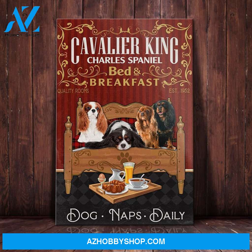 Cavalier King Charles Spaniel Dog Bedroom Canvas Wall Art, Wall Decor Visual Art