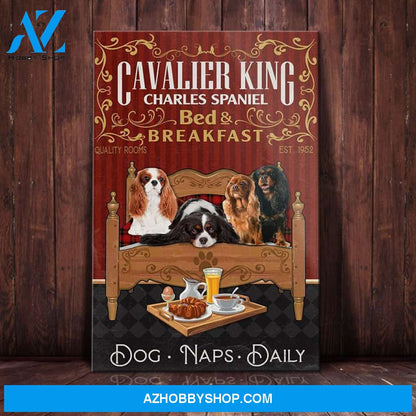 Cavalier King Charles Spaniel Dog Bedroom Canvas Wall Art, Wall Decor Visual Art