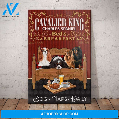 Cavalier King Charles Spaniel Dog Bedroom Canvas Wall Art, Wall Decor Visual Art