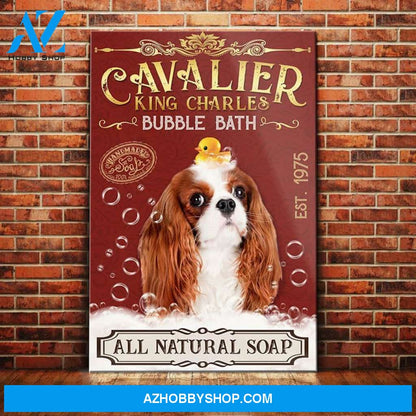 Cavalier King Charles Spaniel Dog Bubble Bath Company Canvas Wall Art, Wall Decor Visual Art