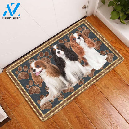 Cavalier King Charles Spaniel Flower Paw - Dog Doormat | Welcome Mat | House Warming Gift