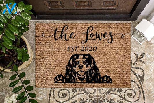 Cavalier King Charles Spaniel Funny Dog Custom Name & Year Doormat | Welcome Mat | House Warming Gift