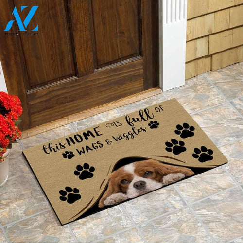 Cavalier King Charles Spaniel This Home Is Full Of Wags And Wiggles Doormat | Welcome Mat | House Warming Gift