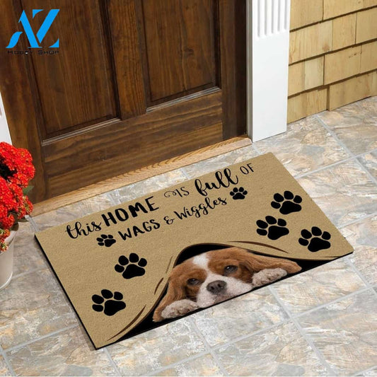 Cavalier King Charles Spaniel This Home Is Full Of Wags And Wiggles Doormat | Welcome Mat | House Warming Gift