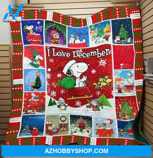 Celebrating Christmas With Snoopy Fleece Blanket