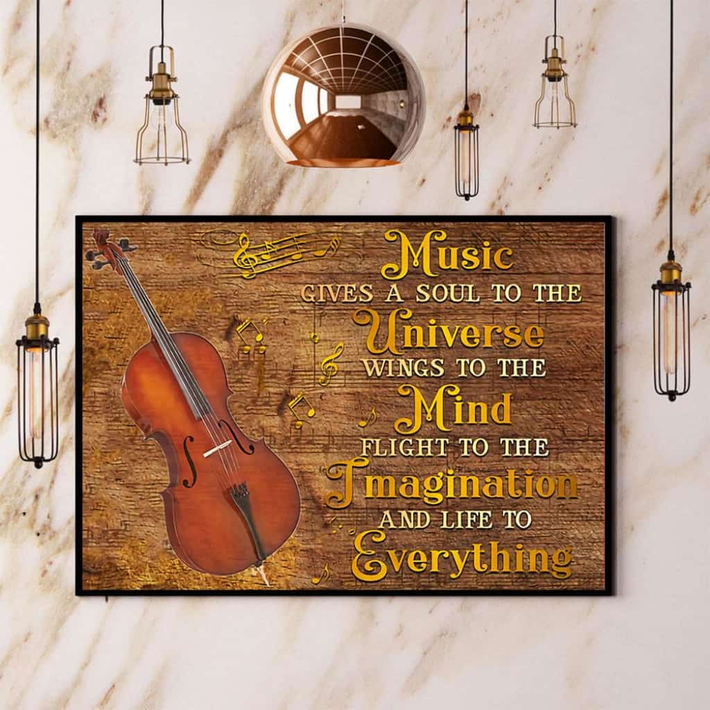Cello Music Gives Life To Everything Paper Poster No Frame Matte Canvas Wall Decor