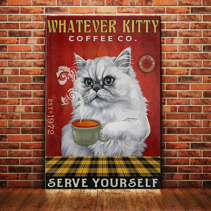 Persian Cat Coffee Company Canvas Wall Art, Wall Decor Visual Art