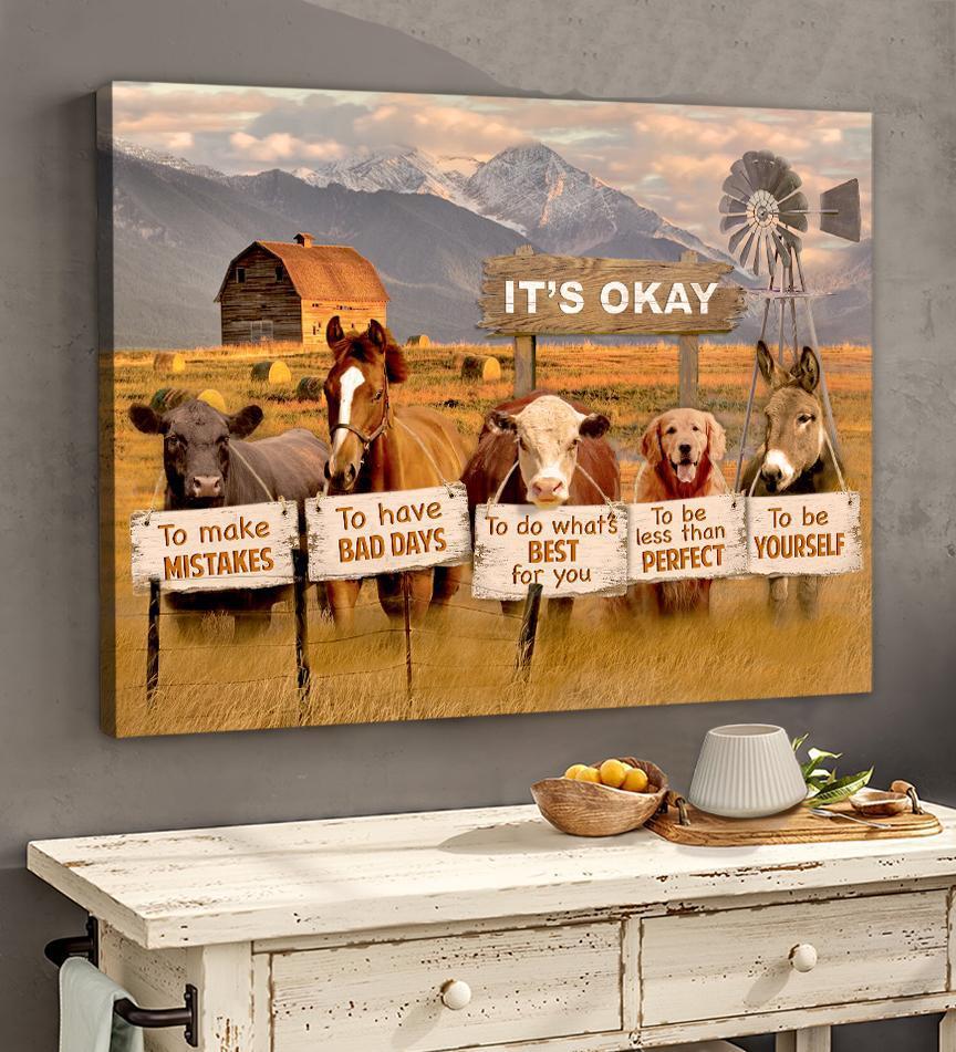 It's okay to make mistakes Barn Windmill Canvas And Poster, Wall Decor Visual Art