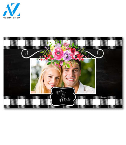 Chalkboard Mr. & Mrs. Photo Doormat - 18" x 30"