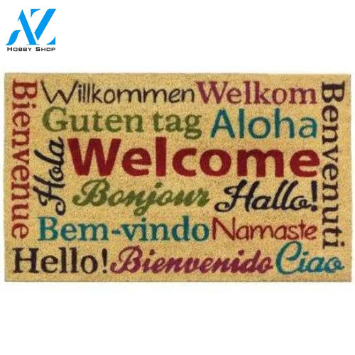 Charlton Home Bonaparte Multi-Lingual Welcome Doormat