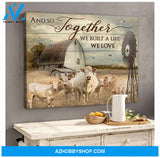 Charolais Cow We Built The Life We Love Canvas Wall Art, Wall Decor Visual Art