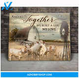 Charolais Cow We Built The Life We Love Canvas Wall Art, Wall Decor Visual Art