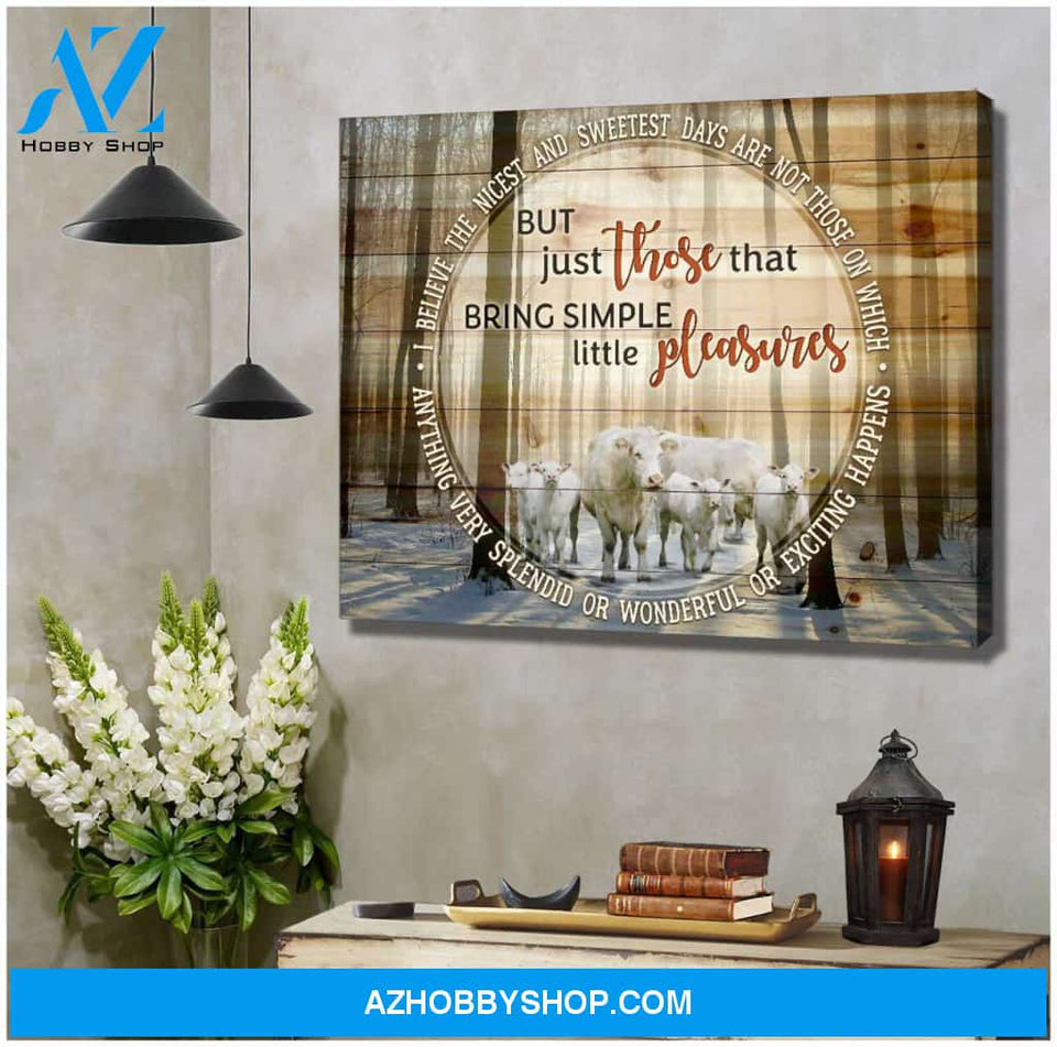 Charolais Cows in the forest I believe the nicest Farm Canvas Wall Art Decor