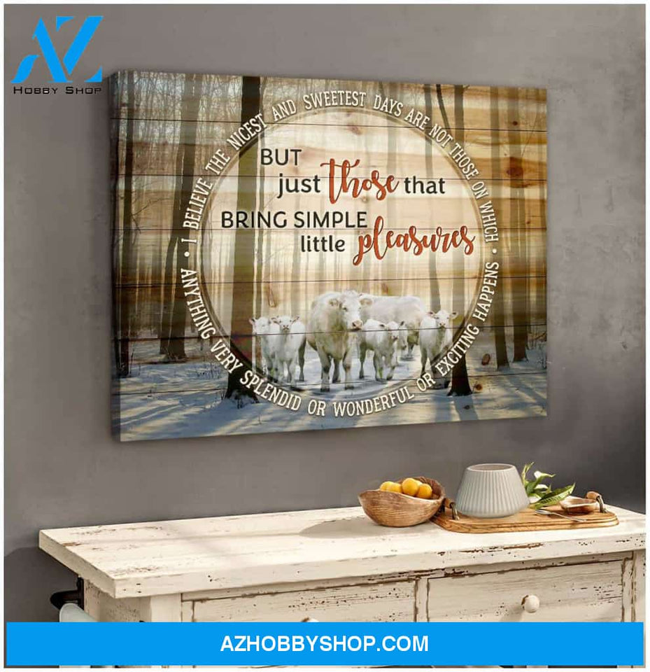 Charolais Cows in the forest I believe the nicest Farm Canvas Wall Art Decor