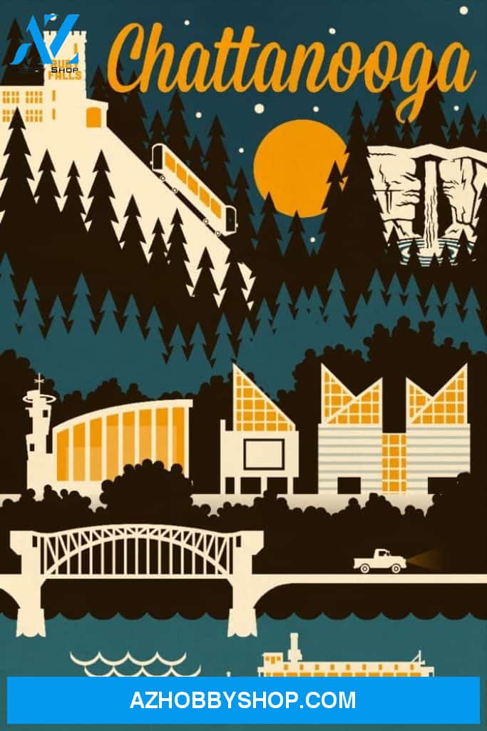 Chattanooga Tennessee Retro Skyline