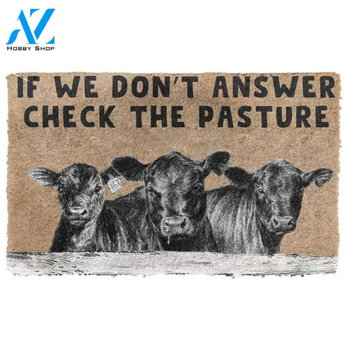 Check The Angus Cattle Pasture Doormat Funny Welcome Mat Housewarming Gift Home Decor Funny Doormat Gift For Friend