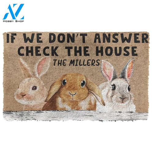 Gearhumans Gearhuman 3D Check The Bunny House Custom Name Doormat