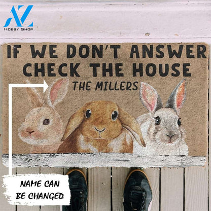 Gearhumans Gearhuman 3D Check The Bunny House Custom Name Doormat