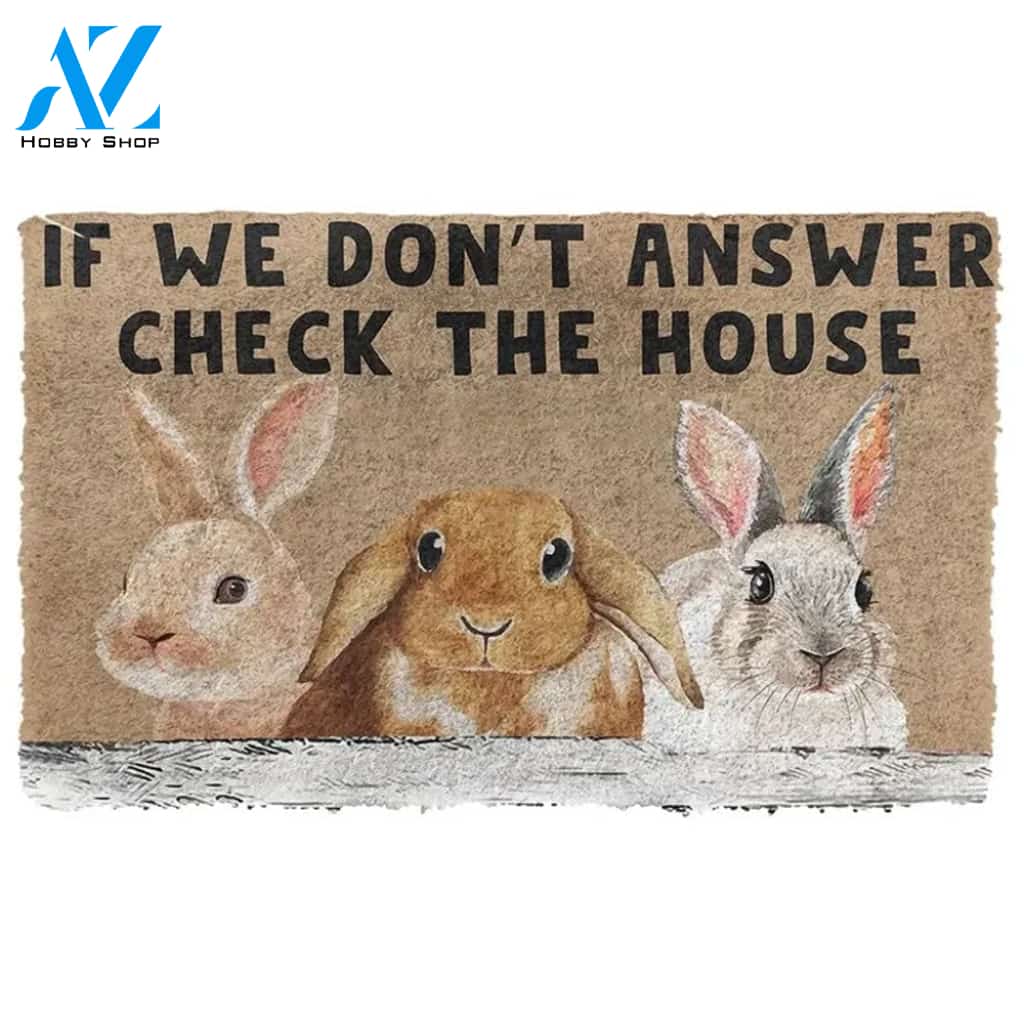 Check The Bunny House Doormat Funny Welcome Mat Housewarming Gift Home Decor Funny Doormat Gift For Friend