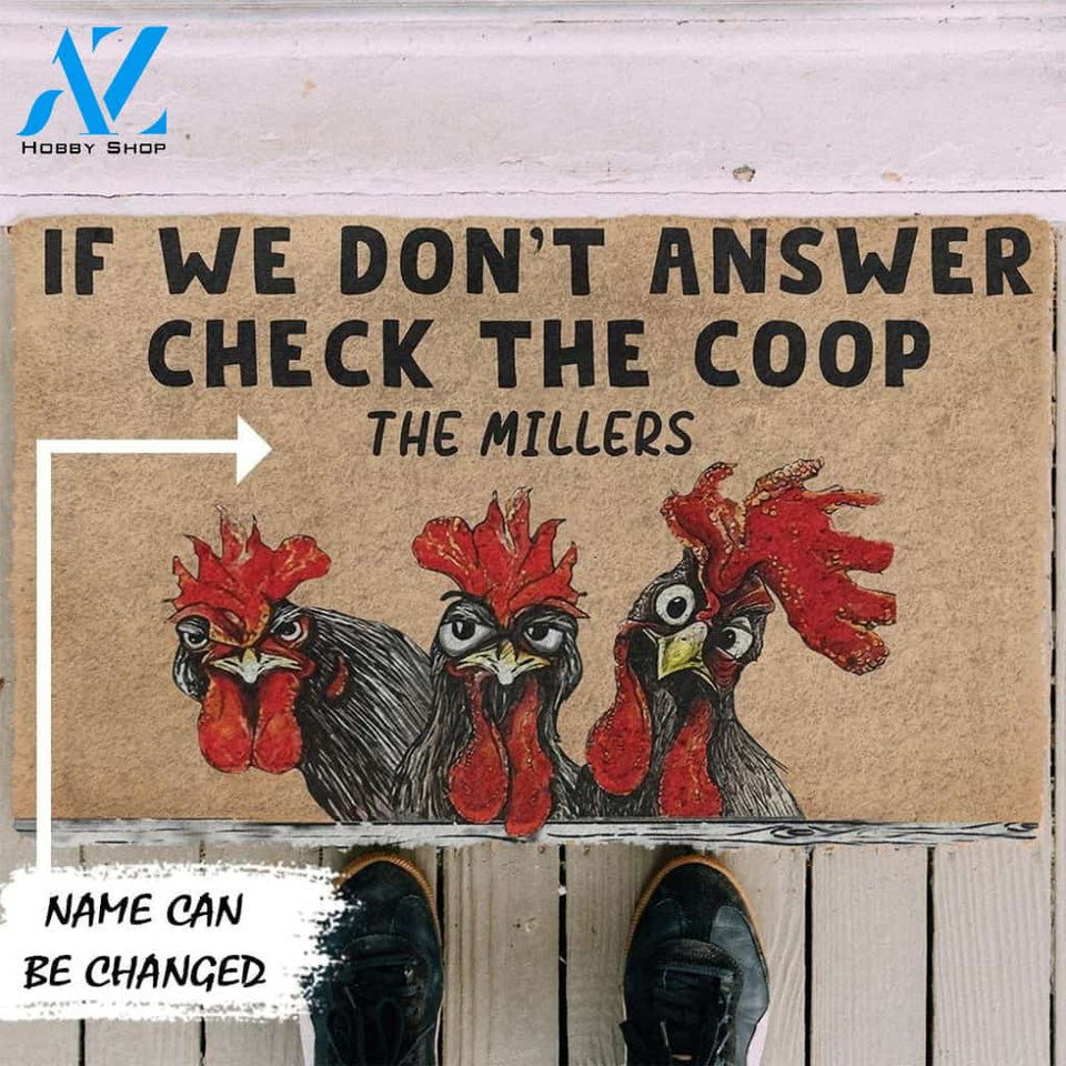 Gearhumans Gearhuman 3D Check The Chicken Coop Custom Name Doormat