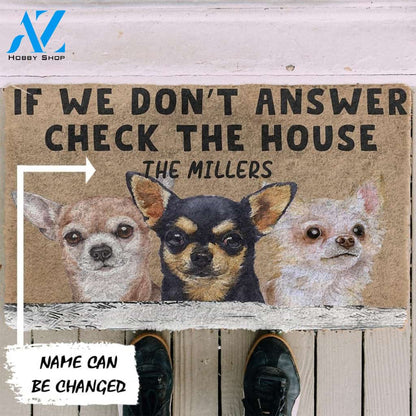 Gearhumans Gearhuman 3D Check The Chihuahua House Custom Name Doormat