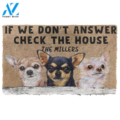 Gearhumans Gearhuman 3D Check The Chihuahua House Custom Name Doormat