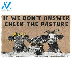 Check The Cow Pasture Doormat Funny Welcome Mat Housewarming Gift Home Decor Funny Doormat Gift For Friend