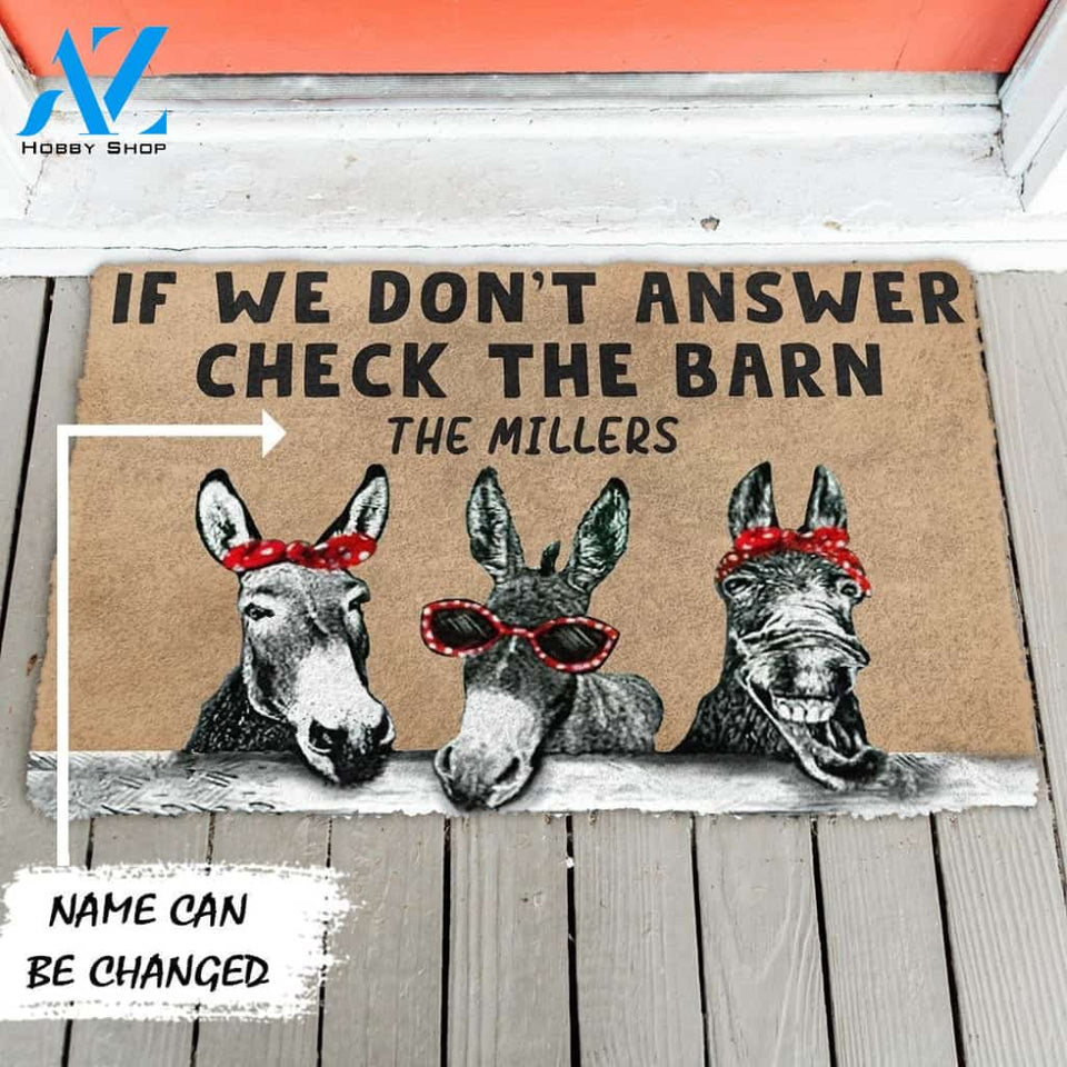 Gearhumans Gearhuman 3D Check The Donkey Barn Custom Name Doormat
