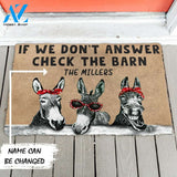 Gearhumans Gearhuman 3D Check The Donkey Barn Custom Name Doormat