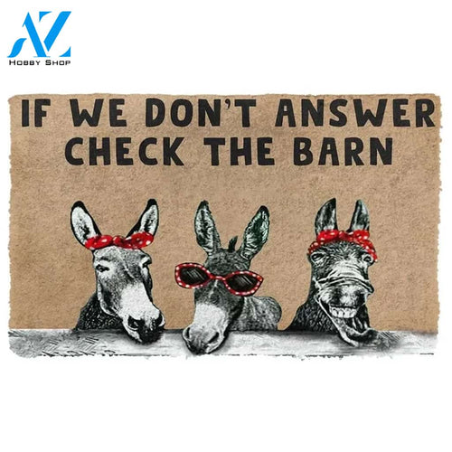 Check The Donkey Barn Doormat Funny Welcome Mat Housewarming Gift Home Decor Funny Doormat Gift For Friend