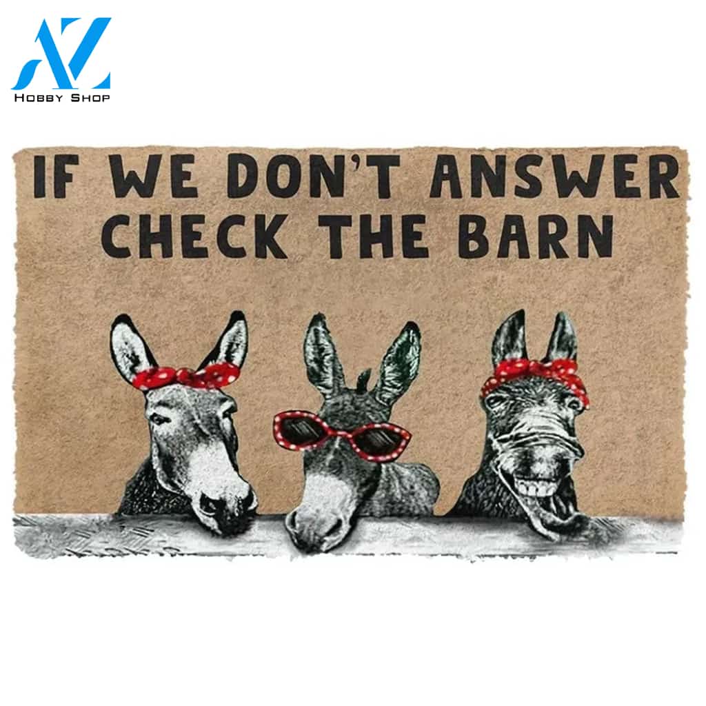 Check The Donkey Barn Doormat Funny Welcome Mat Housewarming Gift Home Decor Funny Doormat Gift For Friend