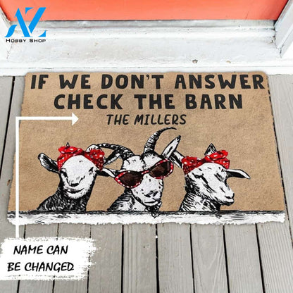 Gearhumans Gearhuman 3D Check The Goat Barn Custom Name Doormat