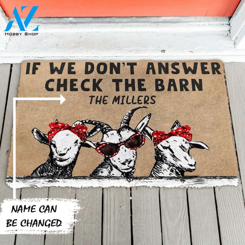 Gearhumans Gearhuman 3D Check The Goat Barn Custom Name Doormat