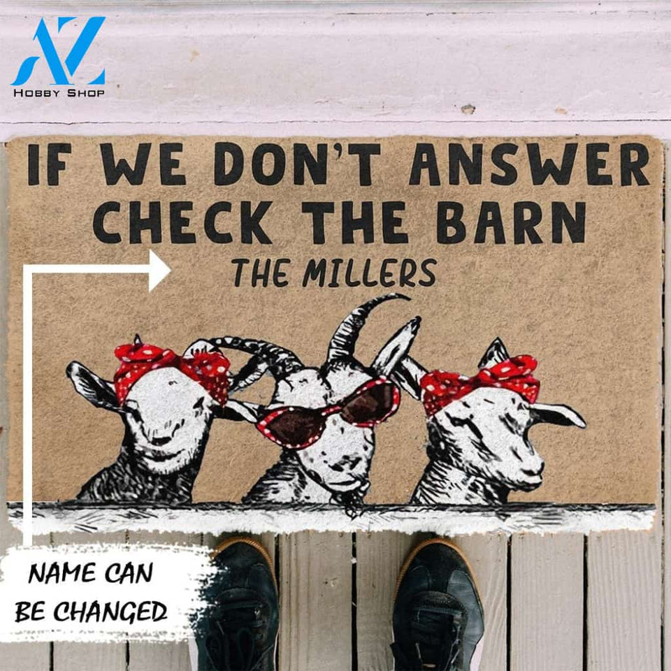 Gearhumans Gearhuman 3D Check The Goat Barn Custom Name Doormat