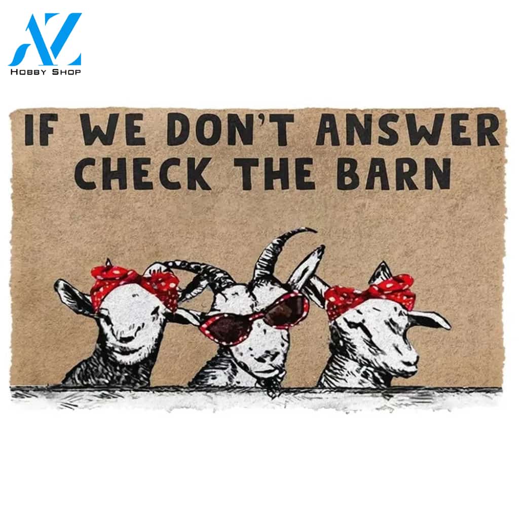 Check The Goat Barn Doormat Funny Welcome Mat Housewarming Gift Home Decor Funny Doormat Gift For Friend